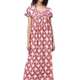 KOVIRA Women Printed Pure Cotton Maxi Nightdress-image-89