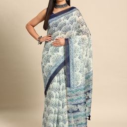 KALINI Ethnic Motifs Block Print Saree image 5