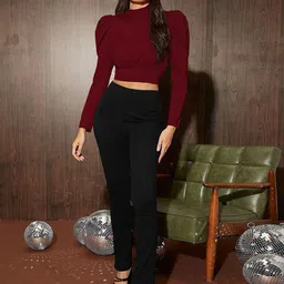 ODETTE Women Solid High Neck Top-picture-19