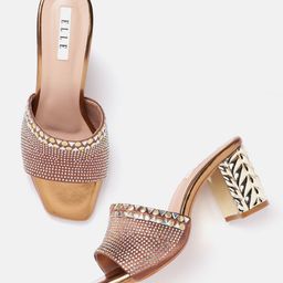 ELLE Women Stones Embellished Party Block Heels-49