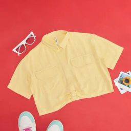 Pantaloons Junior Banana Yellow Slim Fit Top-image-35