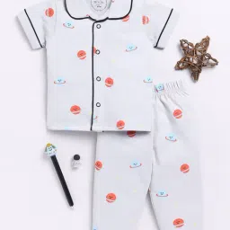 Clt.s Kids Light Grey Printed Shirt with Pants-image-34
