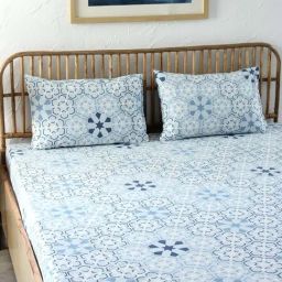 House This The Wily Kaleidoscope Blue Cotton 144 TC Bedsheet-picture-13