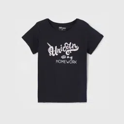 Fame Forever by Lifestyle Girls Black Cotton Printed T Shirt-picture-49