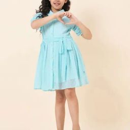 StyloBug Green Regular Fit Printed Dress-image-61