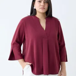 Gia by Westside Maroon Solid Top-picture-37