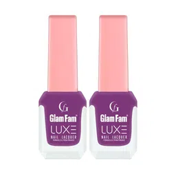 GlamFam Luxe Set Of 2 Glossy Finish Nail Lacquer - 12 ml Each - Dusky Wine 43-37