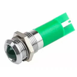 RS PRO Green Panel Mount Indicator 2V DC, Mounting Hole Size 14 mm, Termination Type Solder Tab, Model No 203997-9