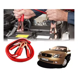 Auto Pearl 2.29 m (7.5 Ft) 500 A Heavy Duty Booster Anti Tangle Battery Jumper Cable for Maruti Suzuki Baleno (Pack of 2)-70