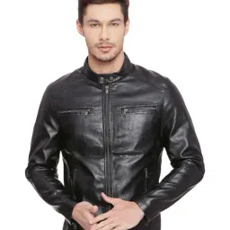 Basics Black Full Sleeves Mock Collar Jacket-image-60