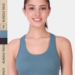 POOJA RAGENEE Pack Of 2 Non Padded Non-Wired Sports Workout Bra-58