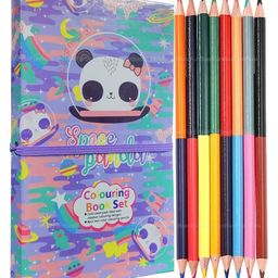 FunBlast Panda Theme Colouring Book with 8 Double Side Pencils Colour - 60 Pages-18