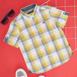 Pantaloons Junior Half Sleeves Checked Shirt - White-picture-6