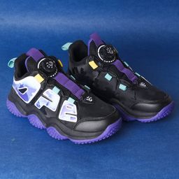 FEETWELL SHOES Patch Detailed Lace Ups Sneakers - Black & Purple-image-80