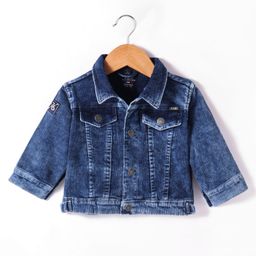 RUFF Woven Full Sleeves Washed Denim Jacket - Blue-image-55