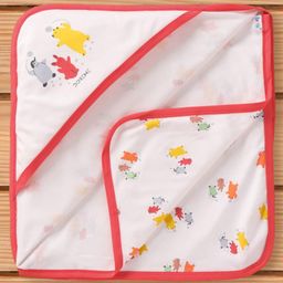 Doreme Interlock Towel & Wrappers CircusPrint L 81 x B 81 cm - Red-image-21