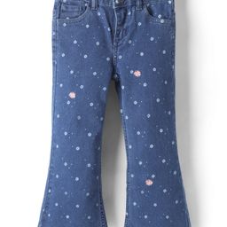 Under Fourteen Only Floral PrintedJeans - Navy Blue-image-24