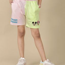Kidsville Mickey & Friends Featuring Characters Printed Shorts - Pink & Yellow-image-57