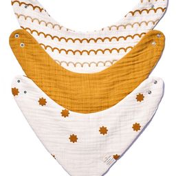 Nintara Baby Extra-Soft, Absorbent, 100% Organic Cotton Bandana Bibs Pack of 3 - Beige-image-94