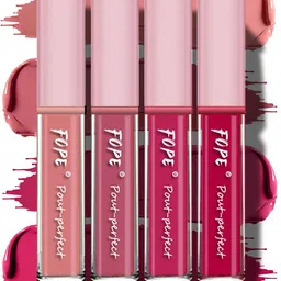 FOPE Set Of 4 Pout Perfect Smudge-Free Liquid Lipstick - 4 ml Each Shade - 02 03 09 12-15