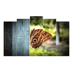 Inephos Green & Brown Birds and Animals Printed Canvas Wall Art-image-8