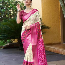KAYOMMI Zari Pure Crepe Ikat Saree-image-92