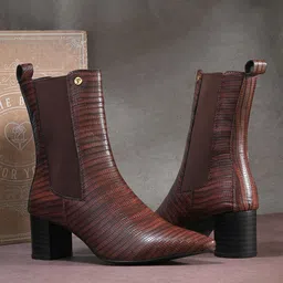 El Paso Women Textured Chelsea Boots-45