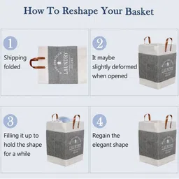 Stylista 2-Pcs Grey Printed Durable & Foldable Laundry Bag with Handle image 3