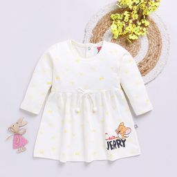 YK X Tinyo Infant Girls Jerry Printed Cotton Flared Dress-image-65