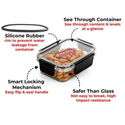 HAZEL Transparent Plastic Airtight Leak proof Microwave Safe Container 300 ml image 2