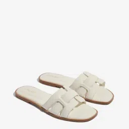 LUNA BLU by Westside White Multi-Strap Slides-image-35