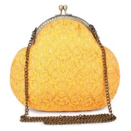 Tarini Nirula Araa Yellow Embroidered Small Clutch-48