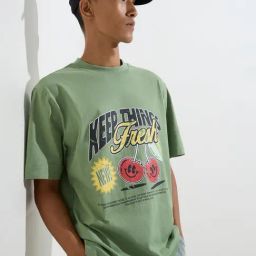 Nuon by Westside Sage Text Design Relaxed-Fit Cotton T-Shirt-image-69