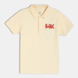 MINIKLUB Beige Cotton Half Sleeves Polo T-Shirt-image-73