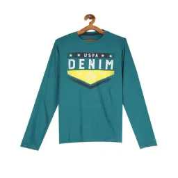 U.S. Polo Assn. Kids Teal Printed T-Shirt-image-84