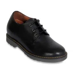 Celby Men's Height Increasing Black Derby Shoes-image-30