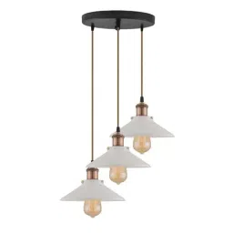 Homesake 3-Lights Round Cone Shade Cluster White Metal Cone Pendant Light - Set of 1-image-77