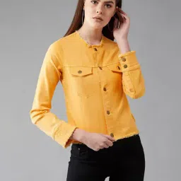 DOLCE CRUDO Yellow Full Sleeves Denim Jacket-picture-25
