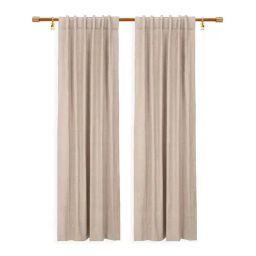 Home4U Ellis Brown Cotton 7 ft. Door Curtains - Set of 2-25