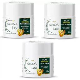 NatuRe's Law Vitamin C & Turmeric Clay Face Mask - Pack of 3-14