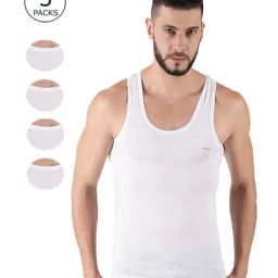 Dollar White Slim Fit Vest - Pack Of 5-image-21