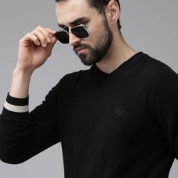 Arrow Men Black Pullover-image-77