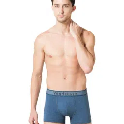 Van Heusen Regular Fit Denim Jacquard Waistband Plush Back Elasticized Waistband Trunks - Navy-Mid-image-19