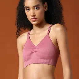 Only Pink Round Neck Sports Bra-image-74