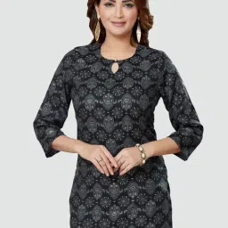 Saree Swarg Black Printed Straight Kurti-13
