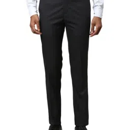Raymond Grey Slim Fit Checks Trousers-image-99