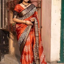 SUPERLAXMI Batik Zari Silk Blend Designer Saree-picture-6