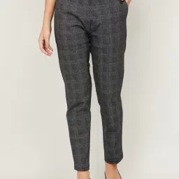 Code by Lifestyle Grey Chequered Pants-image-8