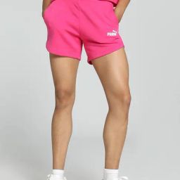 Puma Pink Logo Print Shorts-image-51