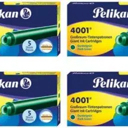 Pelikan 4001 TP/6 Dark Green Ink Cartridge (Pack of 4)-27